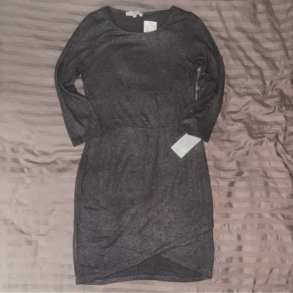 Elegant Dark Grey Dress by The Vanity Room - Picture 1 of 5